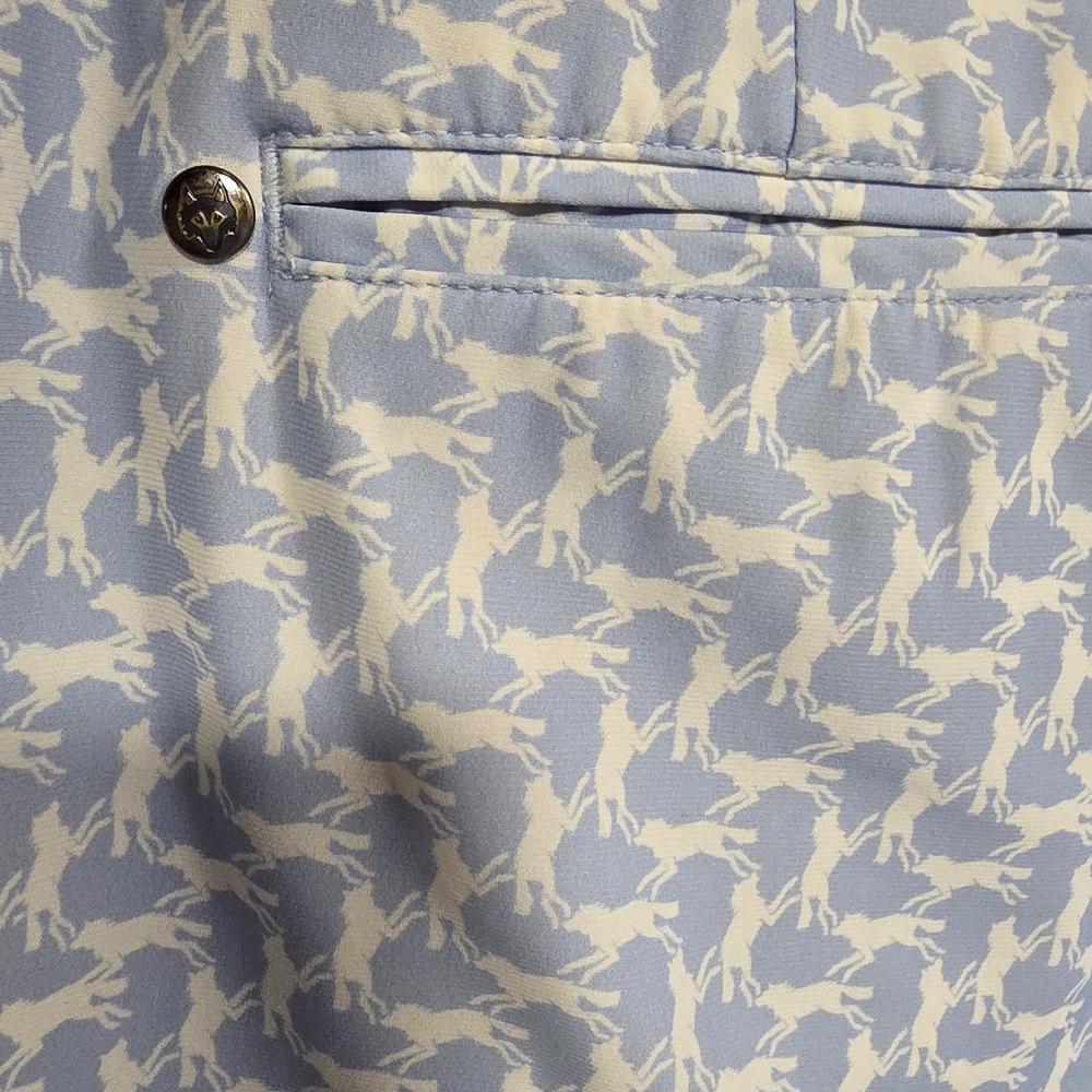 Greyson Light Blue Patterned Flat-Front Shorts - image 5